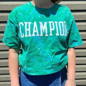 Champion custom reverse tie dye T-shirt